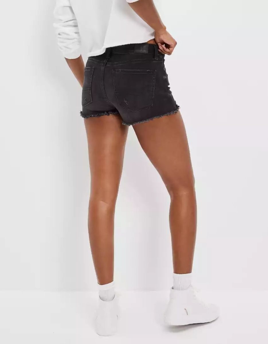 Shorts American Eagle AE Ne(x)t Level High-Waisted Denim Noir Femme | CHI-37124603